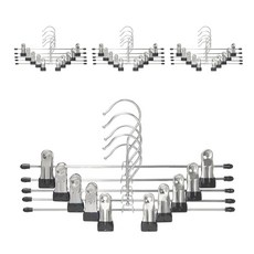 코멧 홈 논슬립 코팅 회전형 치마바지걸이, 블랙, 20개입
