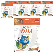 ACE SUPER KIDS DHA 機能Q, 橘子口味, 無腥味, 補充孩童營養, 14顆, 2.8g, 6包