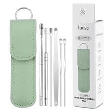 Luave優質內耳清潔器 耳挖棒 6種組 薄荷色, 1組