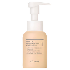 KUSSEN 葵森 寶寶二合一洗浴慕斯, 天然植物來源, 溫和配方, 210ml, 1瓶