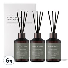 에이센트 네이처 실속형 디퓨저, 우디머스크, 200ml, 6개