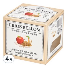 프레벨롱 과일 오트밀 퓨레 2p, 혼합맛(사과/배/귀리), 200g, 4개
