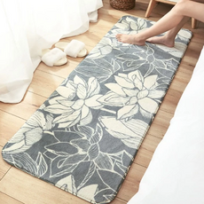 羊羔絨床邊地墊, 多種花色可選, 40cm*120cm, 40 x 120cm, 02 潑墨荷花