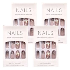 Paula's Nail 寶拉美甲 星月蝴蝶寶石美甲貼片 Set, 24片 DIY 自然舒適美甲, 4組, AP69220