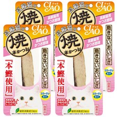 INABA CIAO 啾嚕 高齡貓 本鰹燒魚柳條, 高齡貓適用 柴魚片味, 柴魚味, 4包