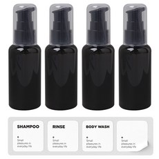 소낙소낙 깔끔보관 펌핑용기 60ml, 4개, 블랙