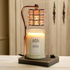 Candle Department Store 人氣蠟燭禮盒套組 Lucid Candle Warmer+大號大豆蠟燭750g套組青檸羅勒柑橘, 檸檬羅勒柑橘, 玫瑰金（黑色）