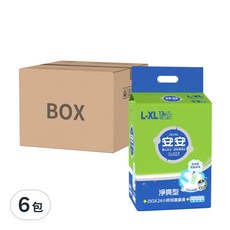 安安 淨爽型成人紙尿褲, L-XL 大碼, 38吋~62吋, 添加獨特ZIOX配方, 13片x6包, L~XL, 13片, 6包