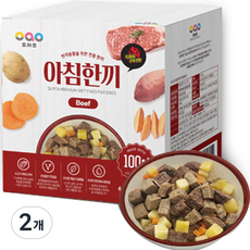 오아오 강아지 전연령용 아침한끼 직화 소고기 습식사료, 소, 2개, 600g