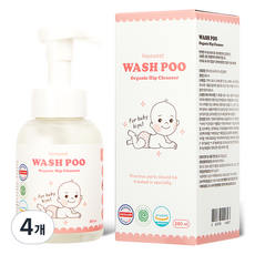 하우스윗 유아용 워시푸 오가닉 약산성 힙 클렌저, 280ml, 4개