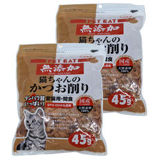 PET EAT 無添加 柴魚片 貓零食 45g, 2包