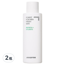 INNISFREE 綠樹林風男士清爽保濕化妝水, 葛札瓦黑酵母配方，有助於滋潤肌膚, 水狀質地 清爽不黏膩、易於吸收, 低刺激配方 敏感肌皆可使用, 180ml, 2瓶