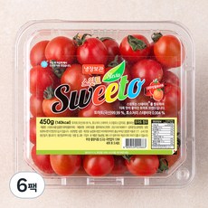 스윗토 스테비아 대추방울토마토, 450g, 6팩