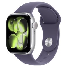 Apple 2025 Apple Watch S11 鋁金屬, 42mm, 銀色 + S/M霧紫色運動型錶帶, GPS + 行動網路