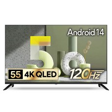 더함 4K UHD QLED 스마트 120Hz 돌비 AI 구글 5.0 TV, 140cm(55인치), UA552QLED Google5.0 M11GP 120Hz, 무타공 벽걸이형(추가비용발생), 방문설치