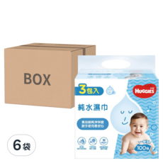HUGGIES 好奇 一般型 純水嬰兒濕巾 100張, 3包, 6袋