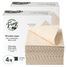 SINCERELY Frog 可水洗拋棄式抹布, 50入, 4個