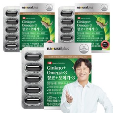 내츄럴플러스 징코 오메가3, 60정, 3개 60정, 72g, 3개