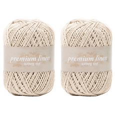 Yarna 優質亞麻紗線, 305 Cream Beige, 2個