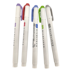 ZEBRA 斑馬牌 MILDLINER 雙頭柔性螢光筆 Set 5, 冷澀系, 5支
