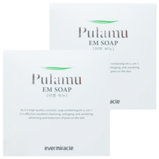 Pulamu Evermiracle 透明發酵洗面皂, EM 洗面皂, 102g, 2個