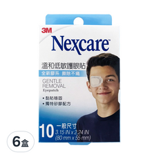 3M Nexcare 溫和低敏護眼貼, 全新膠系 撕除不痛, 10片, 6盒