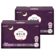 GOODFEEL 夜用蝶翼型衛生棉, 超長夜用型(42cm), 10片, 2包