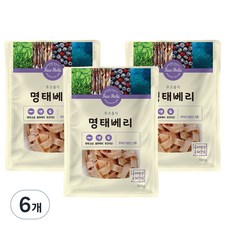 후코홀릭 강아지 건조 간식, 명태 + 베리 혼합맛, 100g, 6개 - 후코아이