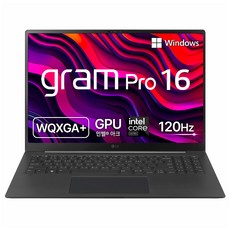 LG전자 2024 그램 프로 16 코어Ultra5 인텔 14세대, 옵시디안 블랙, 512GB, 32GB, WIN11 Home, 16Z90SP-KA5BK