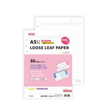 連勤 A5六孔活頁紙 橫線內頁 80磅道林紙 100入, 1入