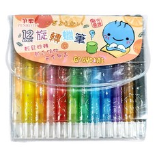NS_GPG3117 守護精靈12色短桿旋轉蠟筆 橘/盒, 12色, 1盒