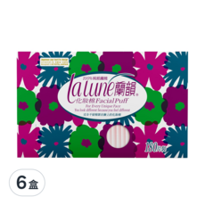 Lalune 蘭韻 化妝棉 Set 3盒, 100%純紙纖維 超細纖維材質 柔軟舒適, 180片裝, 不掉棉絮 親膚舒適, 180片, 6盒