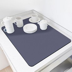 硅藻泥吸水桌墊 - 40cm x 60cm, 40 x 30cm, 霧霾藍, 3個