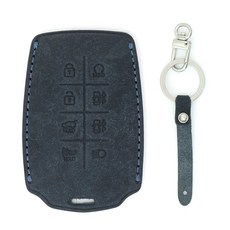 차모아 가죽 스마트키케이스 더올뉴제네시스 G80 GV80, 딥네이비+니켈사틴, MH135