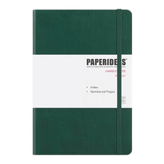 PAPERIDEAS 硬皮筆記本 A5 188頁 100g純木漿無酸紙 綠色筆記本, 橫線聖誕綠, 1本
