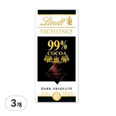 린트 엑설런스 다크 99% 초콜릿, 50g, 3개