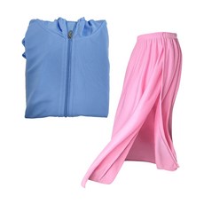 【MI MI LEO】2件組-台灣製高透氣抗UV連帽防曬外套+防曬遮陽裙 氣泡藍M/L