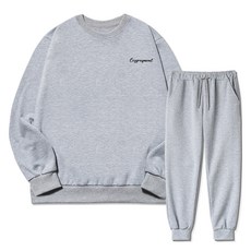 코지레이먼트 남성용 M~4XL 7컬러 스크립트 시그니처 스몰로고 기모 맨투맨 + 조거 팬츠 트레이닝 세트