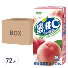 黑松 果汁C系列 蜜桃 (24入) 含維生素C 還原果汁10%, 300ml, 72入