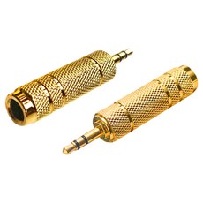 Neon 台灣霓虹 3.5mm公轉6.5mm母金色音源轉接頭, 即插即用, 1個, ZA35M65F