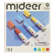 mideer 圓頭印章水彩筆 3歲以上, 6色, 1組