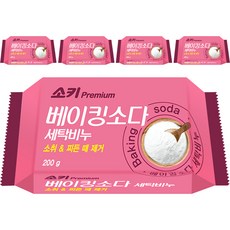 소키 무궁화 프리미엄 베이킹소다 세탁비누, 200g, 5개