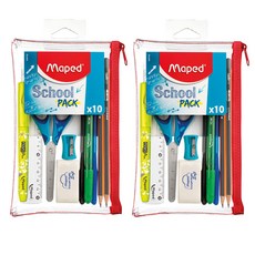 Maped 小學生開學必備文具10件組,2組,混和顏色