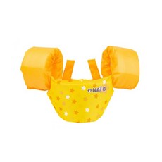 奈比 兒童漂浮夾克, 2-5歲幼兒適用(10-20kg), 前肩與胸前浮力設計, 點點黃色, 1入
