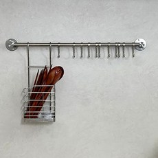 에브리윅 무타공 조리도구 304 스테인레스 걸이 50cm, 1개 50cm(8후크), 1개