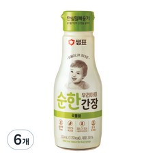 샘표 우리 아이 순한 간장 국물용, 6개, 200ml
