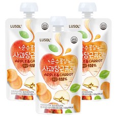 LUSOL 水果泥, 100g, 3包, 蘋果紅蘿蔔口味