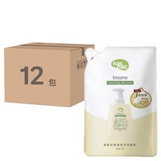 nac nac 酵素奶蔬洗潔慕斯, 600ml, 12包
