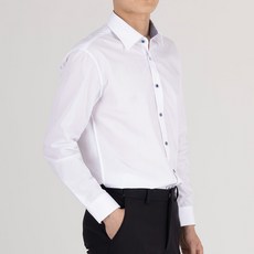 까망베르 구김방지 남성용 슬림핏 화이트 와이셔츠 긴팔 S908
