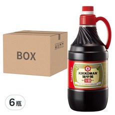 KIKKOMAN 龜甲萬 甘醇醬油, 天然發酵, 適用於各種料理烹調法, 1.6L, 6瓶